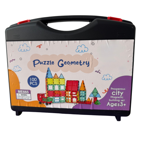 ليجو مغناطيس للاطفال 100 قطعة مع شنطة